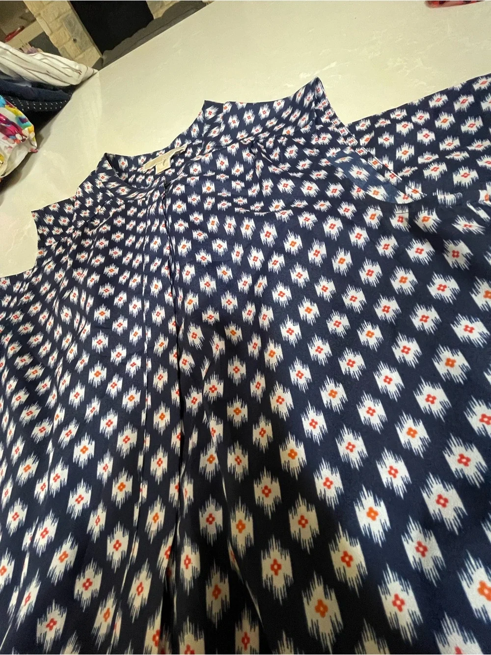 Michael Kors Navy Printed Sleeveless Romper